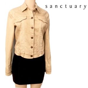 sanctuary anthropologie beige denim jacket NWT